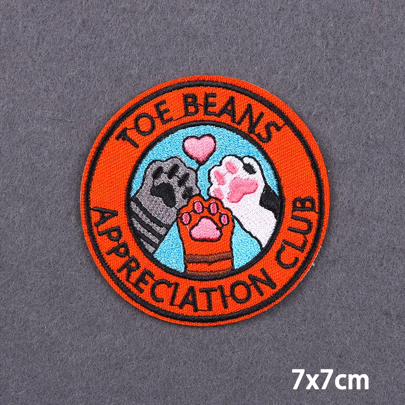 Забавная кошка сатана нашивки для одежды Мультяшные животные термоклейкие