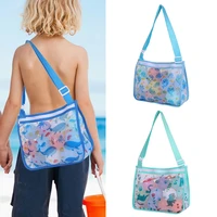 fashion portable children mesh bag kids toys storage bags large capacity beach crossbody bag for women cosmetic handbag