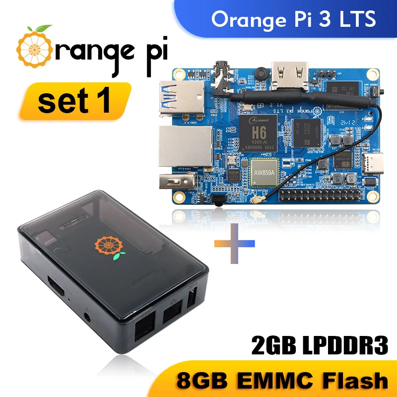 Orange Pi 3 LTS + чехол AllWinner H6 2 Гб ОЗУ 8 ГБ EMMC один компьютер работает на Android 9 0 Ubuntu Debian