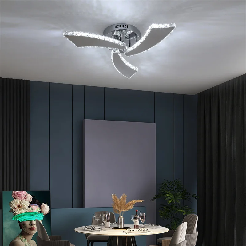 Внутренняя потолочная хрустальная люстра хромированный подвесной светильник