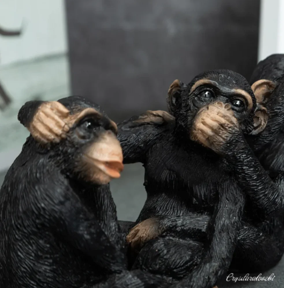 

Decoración del hogar de tres monos, figuritas en miniatura de animales, adorno de muebles para sala de estar