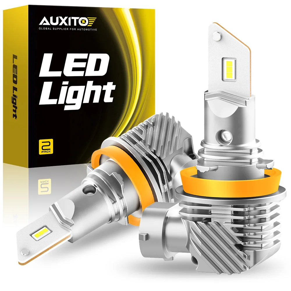 

2 шт. AUXITO Q10 светодиодная лампа H11 6000K Super White H8 H9 Canbus без ошибок для автомобильной лампы HONDA TOYOTA NISSAN 12 В CSP безвентиляторный