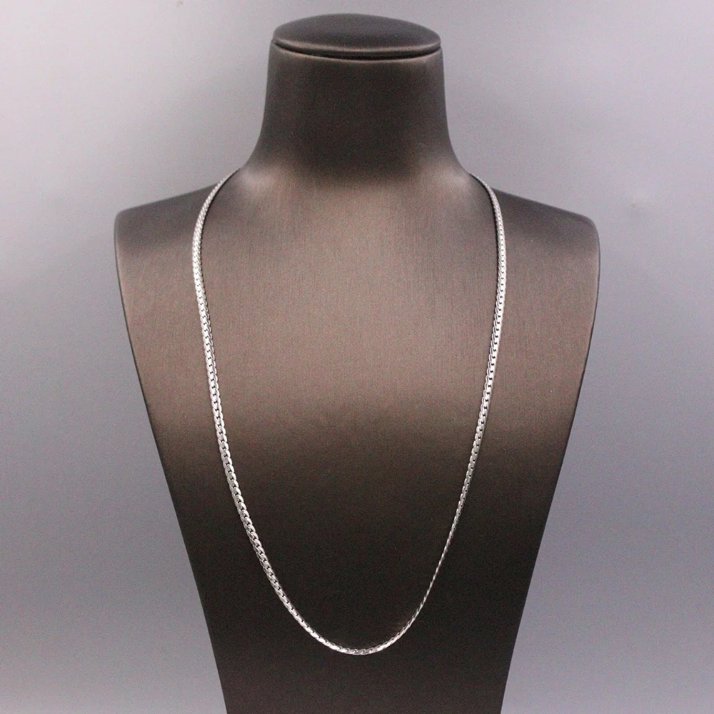 Настоящая твердая цепочка из стерлингового серебра 925 пробы для мужчин и женщин 3