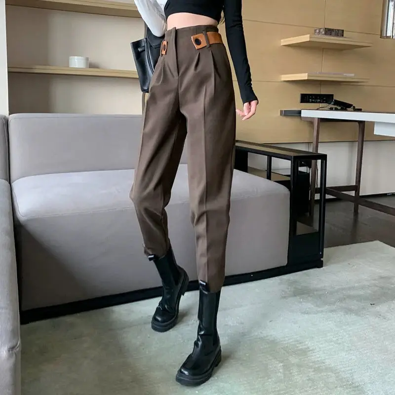

High Waist Tooling Pencil Pants Women 2022 New Spring and Autumn Loose Suit Pants Harem Casual Pants Ins Fashion