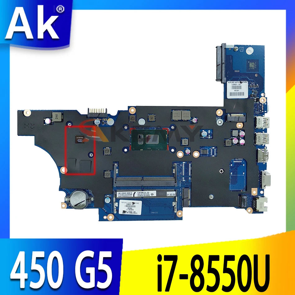 

L00825-001 DA0X8CMB6E0 For HP ProBook 450 G5 with i7-8550U N16S-GTR-S-A2 L00825-601 Laptop Motherboard Tested