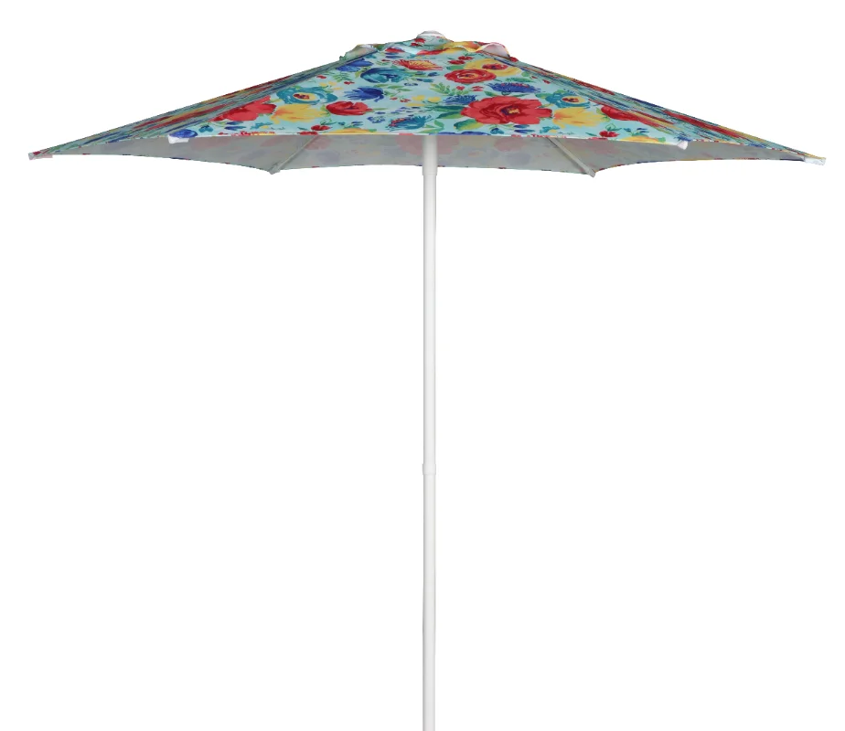 

Delaney Multi-Color Floral 7.5 Foot Hexagon Push-up Patio Umbrella