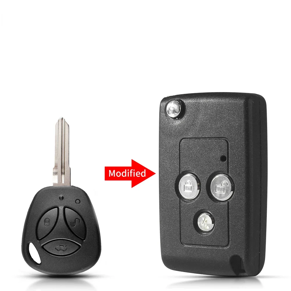 

KEYYOU 3-кнопочный модифицированный складной корпус ключа автомобиля для LADA Priora Niva Vaz Granta Samara 2108 Xray пустой чехол для ключа
