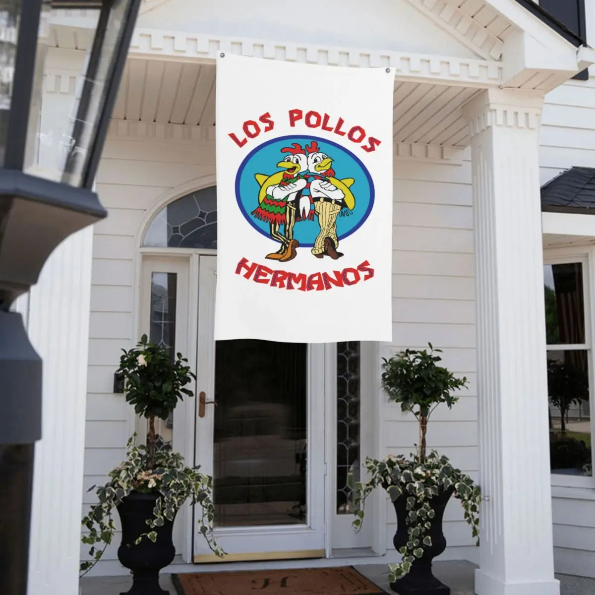 

Los Pollos Hermanos T-Shirt Jeezbxadn0b Flag Double Sided Outdoor Banner Polyester Hanging Decoration 3x5 FT