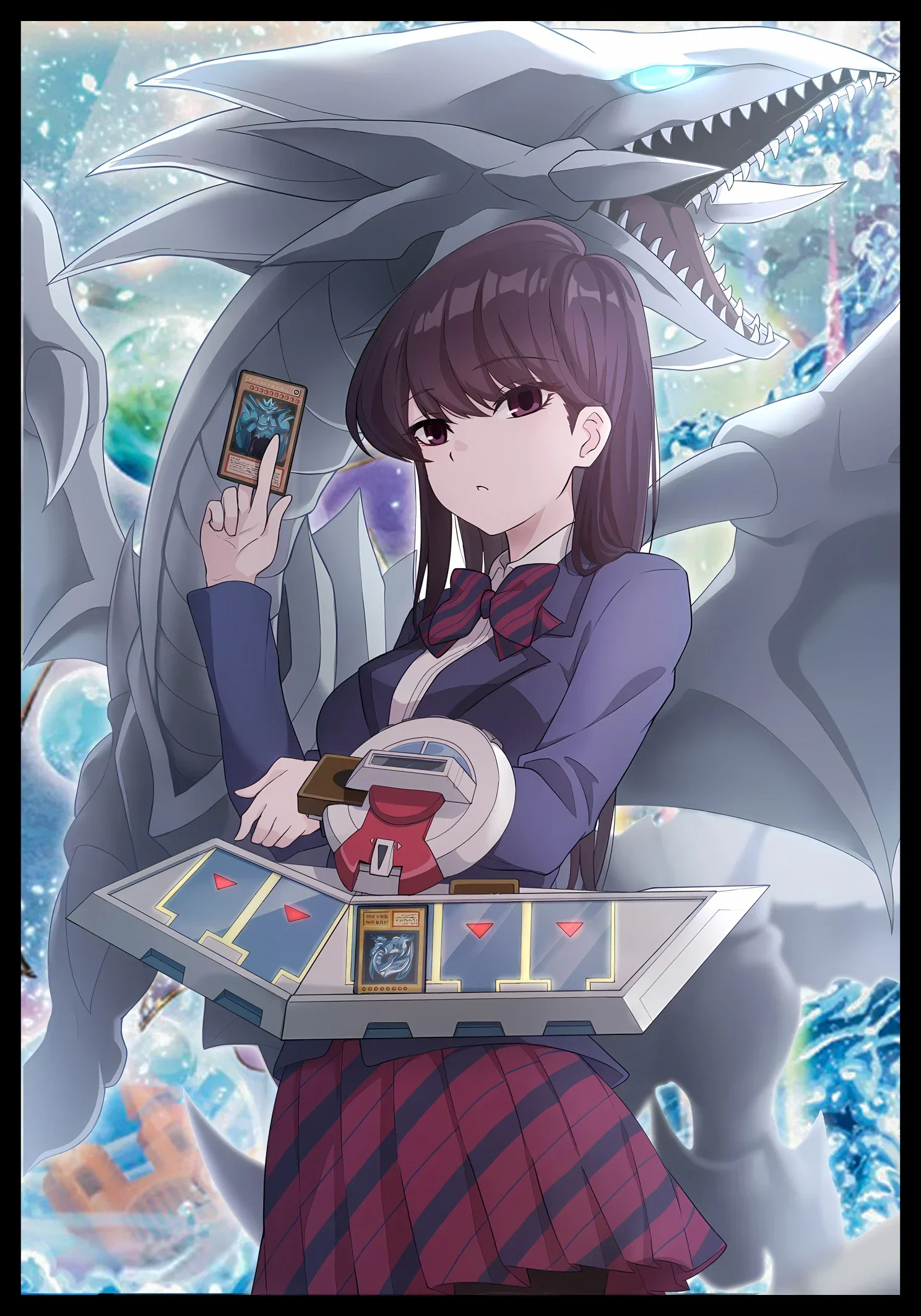 50 шт./упак. Игра Yu-Gi-Oh! Дуэль Монстры Shoko Komi голубые глаза белый дракон карточные