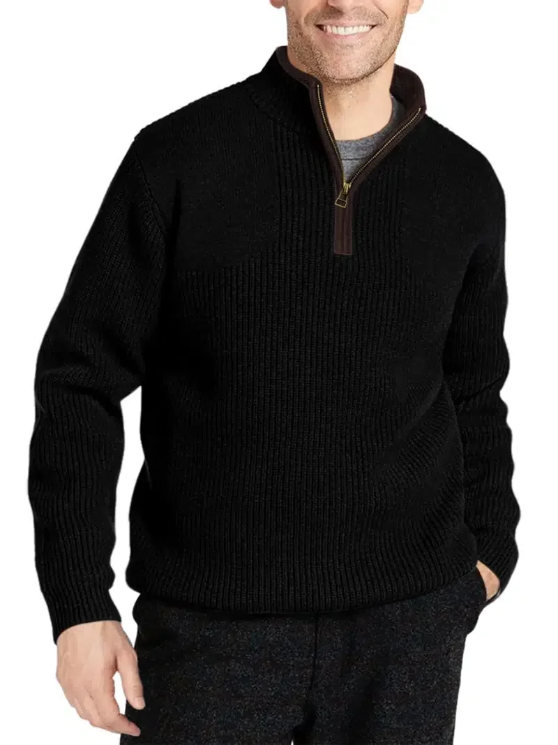 

Men's Casual Long Sleeve Zipper Pullover Sweaters For Winter New Men Clothes