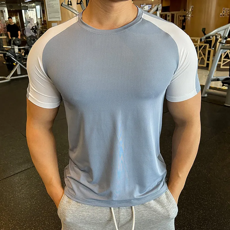 Mens Running Compression T-shirt Breathable Football Sweatshirt Tight Sportswear Fitness Short Sleeve Shirt Workout Rash Guard