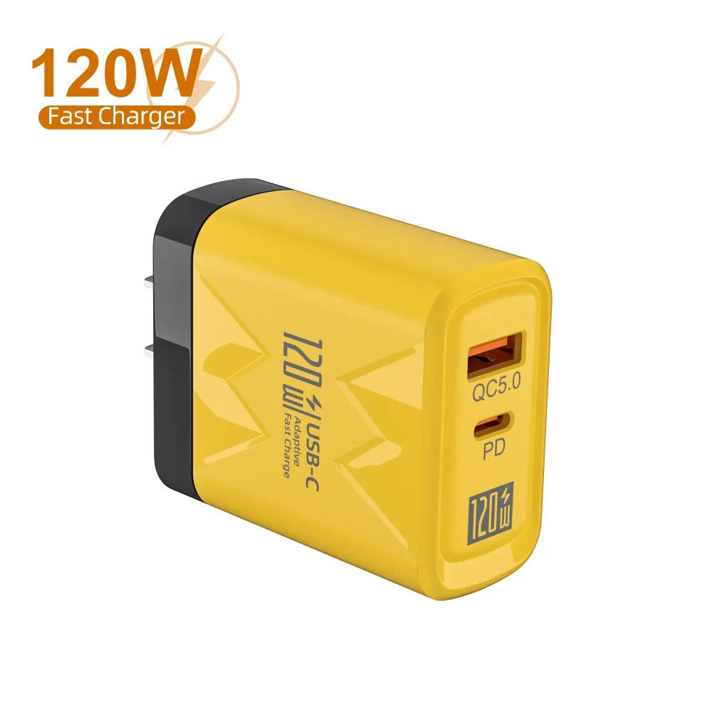 Быстрое зарядное устройство USB C 120 Вт PD адаптер для быстрой зарядки телефона iPhone 15