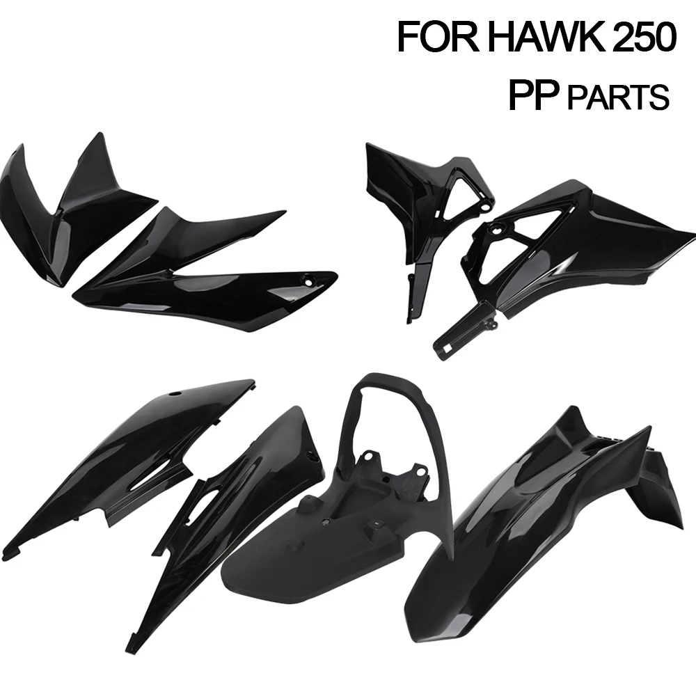 

Набор пластиковых деталей для HAWK250 Hawk 250, боковая крышка топливного бака, защита, аксессуары для мотоциклов, эндуро, электрический велосипед для грязи, ПП