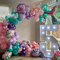 1 set balloons garland arch kit romantic high elasticity emulsion mermaid tail shell balloon set party supplies for birthday