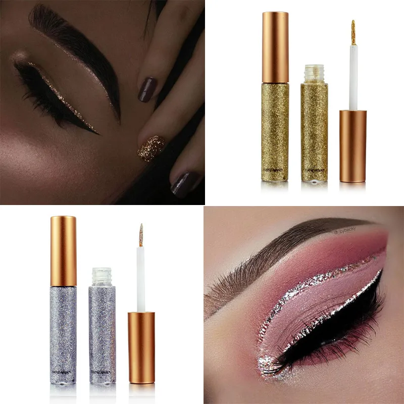 

2022 New Glitter Liquid Eyeliner Pen 4 Colors Metallic Shine Eye Shadow & Liner Combination Pencil Eyes Makeup