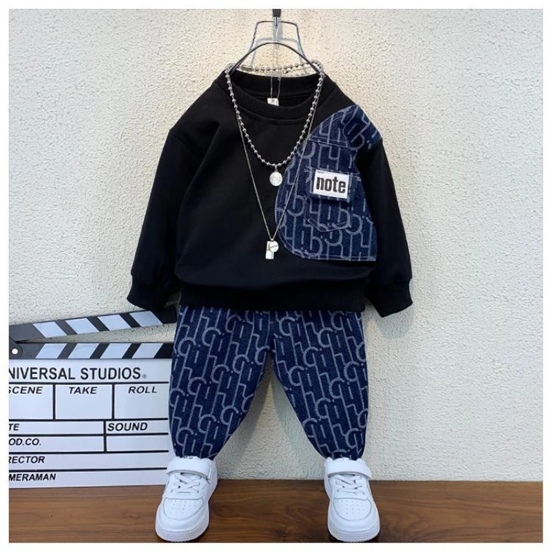

2022 Autumn Children Boys Clothing Sets Kids Letter Print Pullover Tops and Pants 2pcs Sport Suits Casual Long Sleeve T Outfits