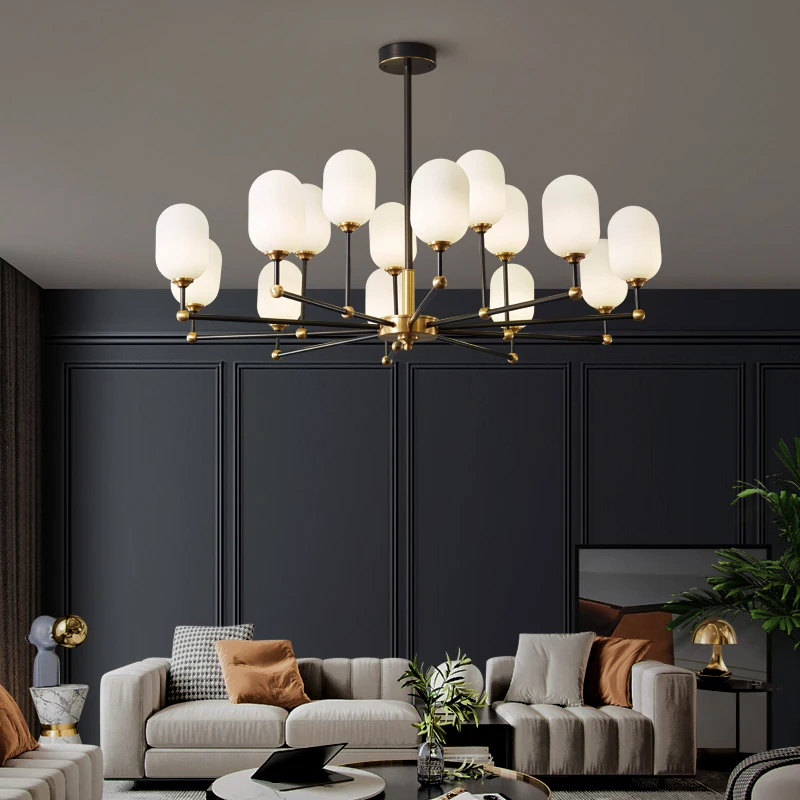 

Living Room Chandelier Nordic White Glass Ball Ceiling Hanging Lamp For Kitchen Dining Table Bedroom Hall Home Indoor Lighting