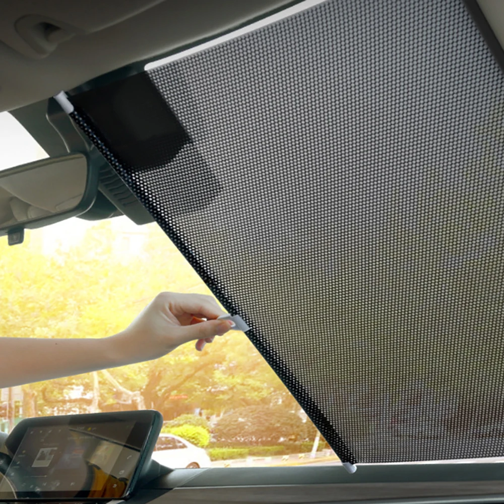 

Foldable Car Windshield Curtains Retractable Sunshade Summer Heat Insulation UV Blocking Sun Shade for Auto Front/Rear Window