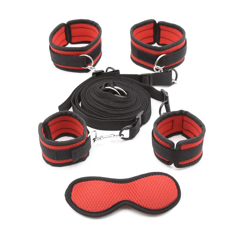 Adult Game Bdsm Bondage Under Bed Restraint Nylon Rope Plush Handcuffs Ankle Cuffs Metal Hook Sex Toys for Couples Women | Красота и
