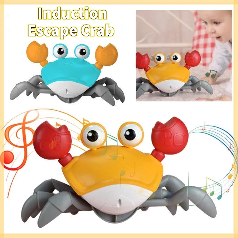 Kids Electronic Crab Induction Escape Crab Toy Rechargeable Crawling Music De Caranguejo Auto-sensing