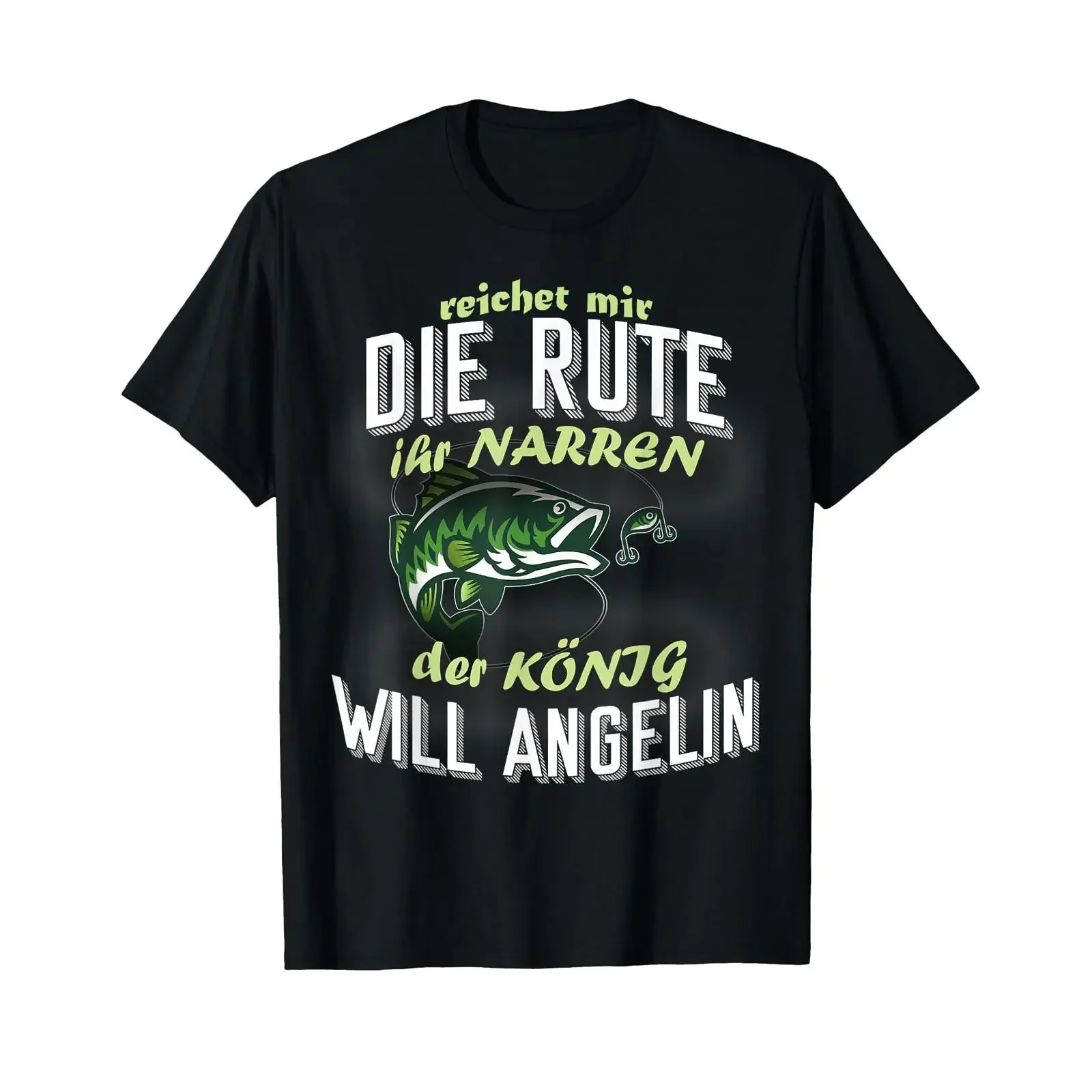 Фото Мужская винтажная футболка с принтом Reicht Mir Die Rod Ihr Jester Der König Will Fishing, с эффектом потертости, дизайнерская, с графическим рисунком №1