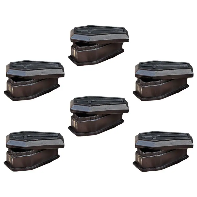 

6pcs Black Coffin Box Coffin Treat Candy Box Creative Coffin Box with Lids for Party Coffin Ring Box Jewelry Storage Casket