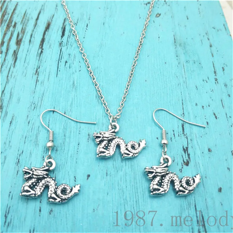 

Dragon China Style Earring Necklace Sets Jewelry Set , Fashion Women Birthday Girl Gifts