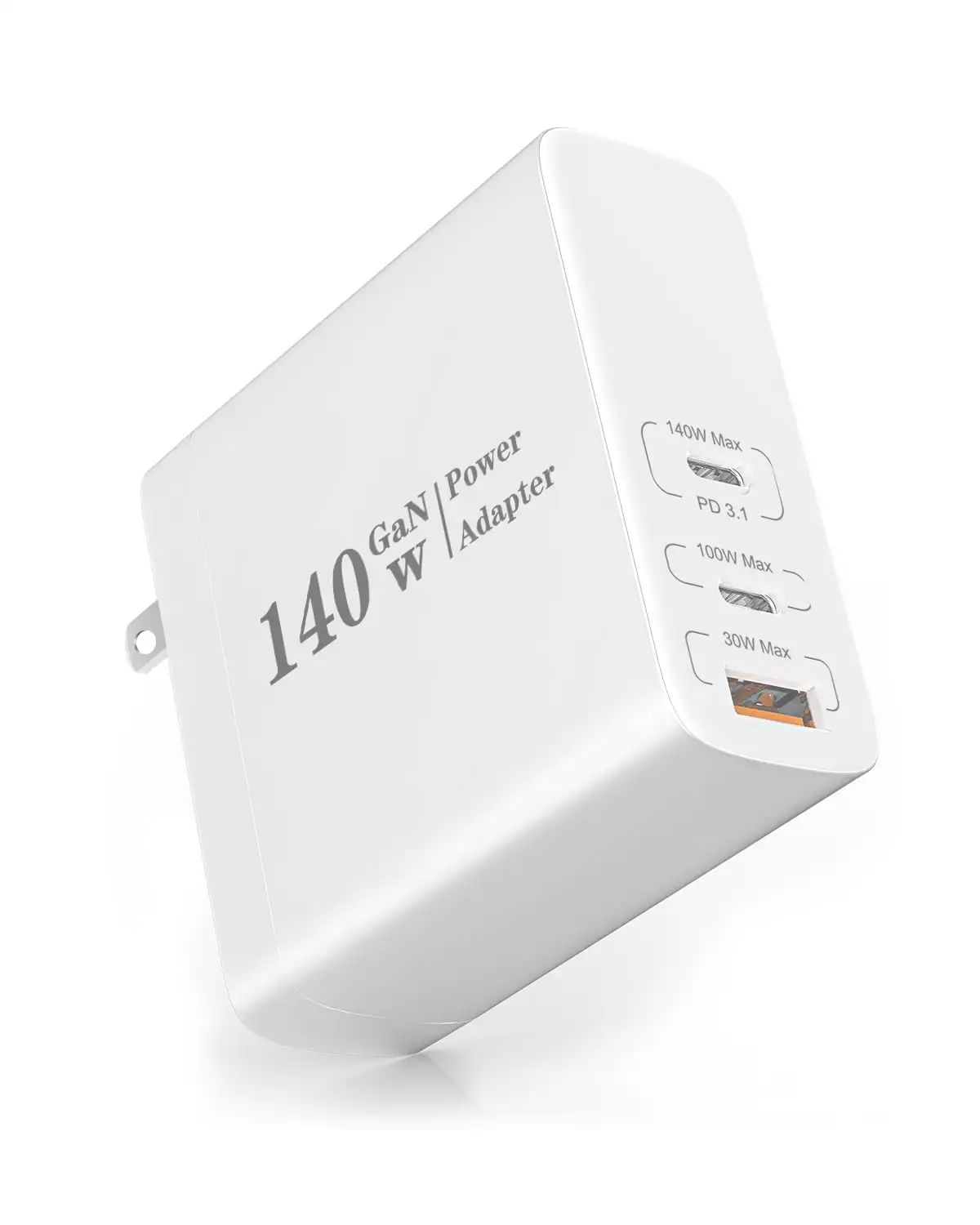 

140W USB C Charger, 3-Port GaN Charging Station, PD 3.1 Super Fast Power Adapter with Foldable Plug MacBook Pro 16"/Laptops, ,