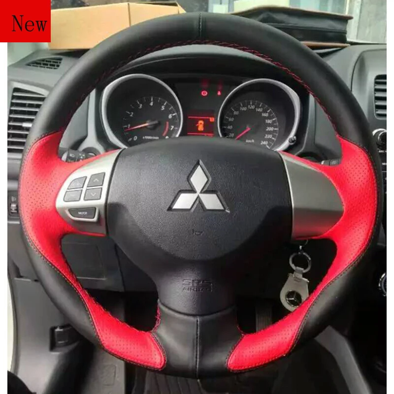 Custom Non-slip Comfortable Leather Car Steering Wheel Cover for Mitsubishi ASX Lancer Outlander Pajero V7 Car Accessories