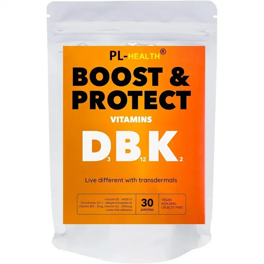 D3 B12 и K2 трансдермальные пластыри-30 ежедневных пластырей-для веганов без