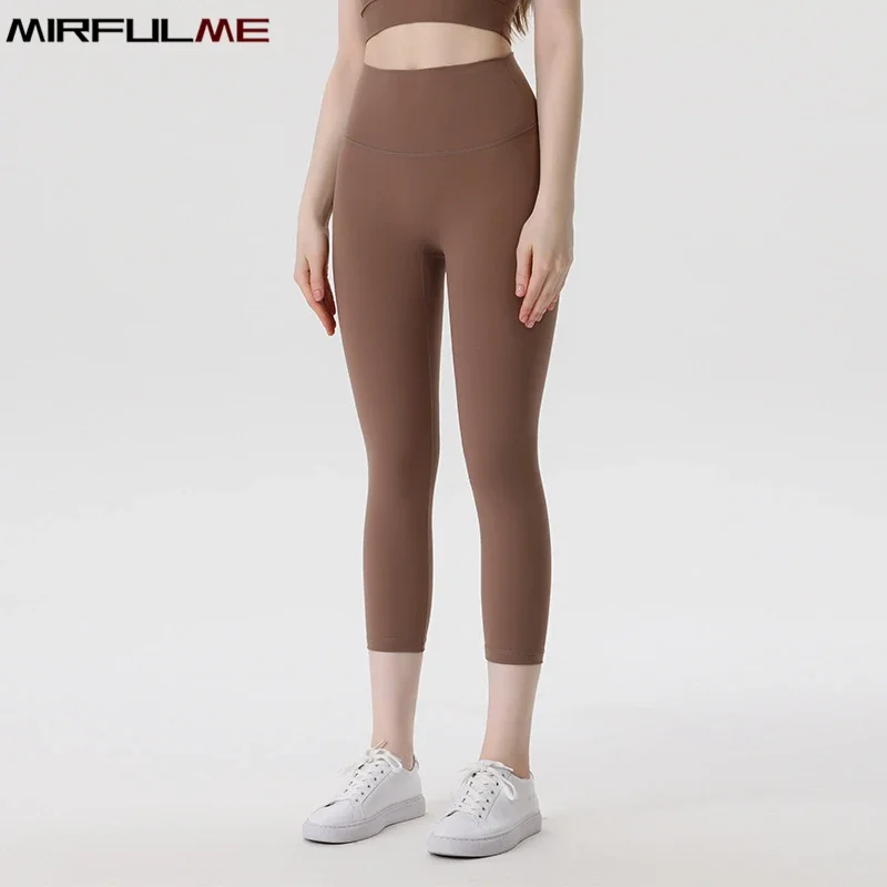 Женские укороченные брюки для йоги эластичные спортивные леггинсы