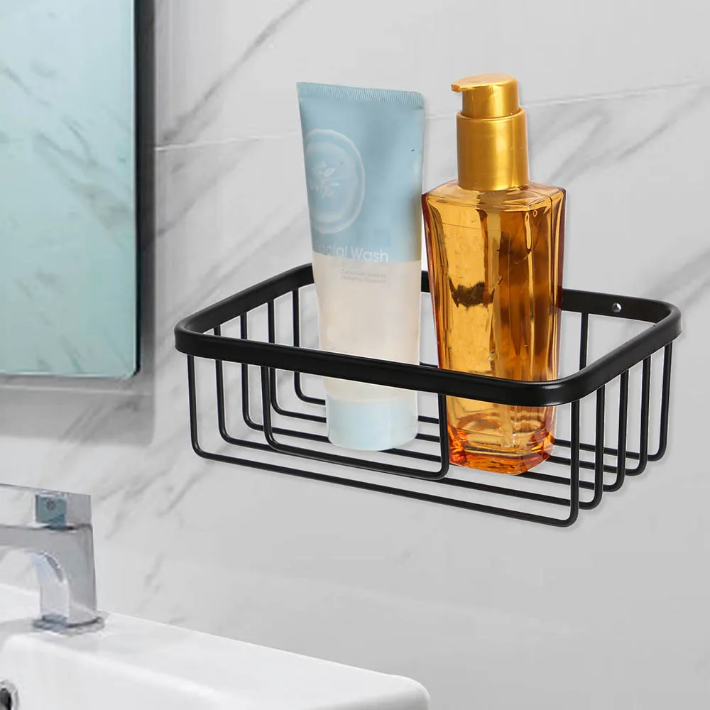 

Space Aluminum Bathroom Shower Shelf Holder Kitchen Punch Corner Frame Shower Shampoo Soap Cosmetic Storage Rack Organizer