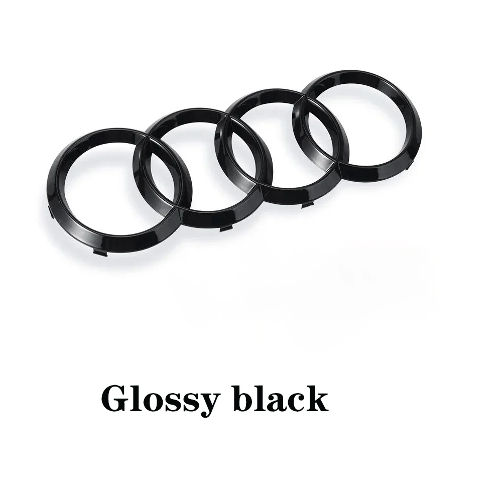 

AA--Черный/Серебристый 4-кольцевой значок-эмблема из ABS-пластика для капота, передней решетки и багажника автомобиля Audi A3 A4 A5 A6 A7 Q2 Q3 Q5 Q8