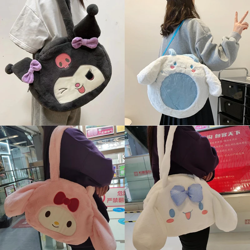 

Новинка Sanrios Hello Kittys Tote аниме My Melody Cinnamoroll школьная искусственная Милая вместительная мультяшная сумка Kuromi подарок для девушки