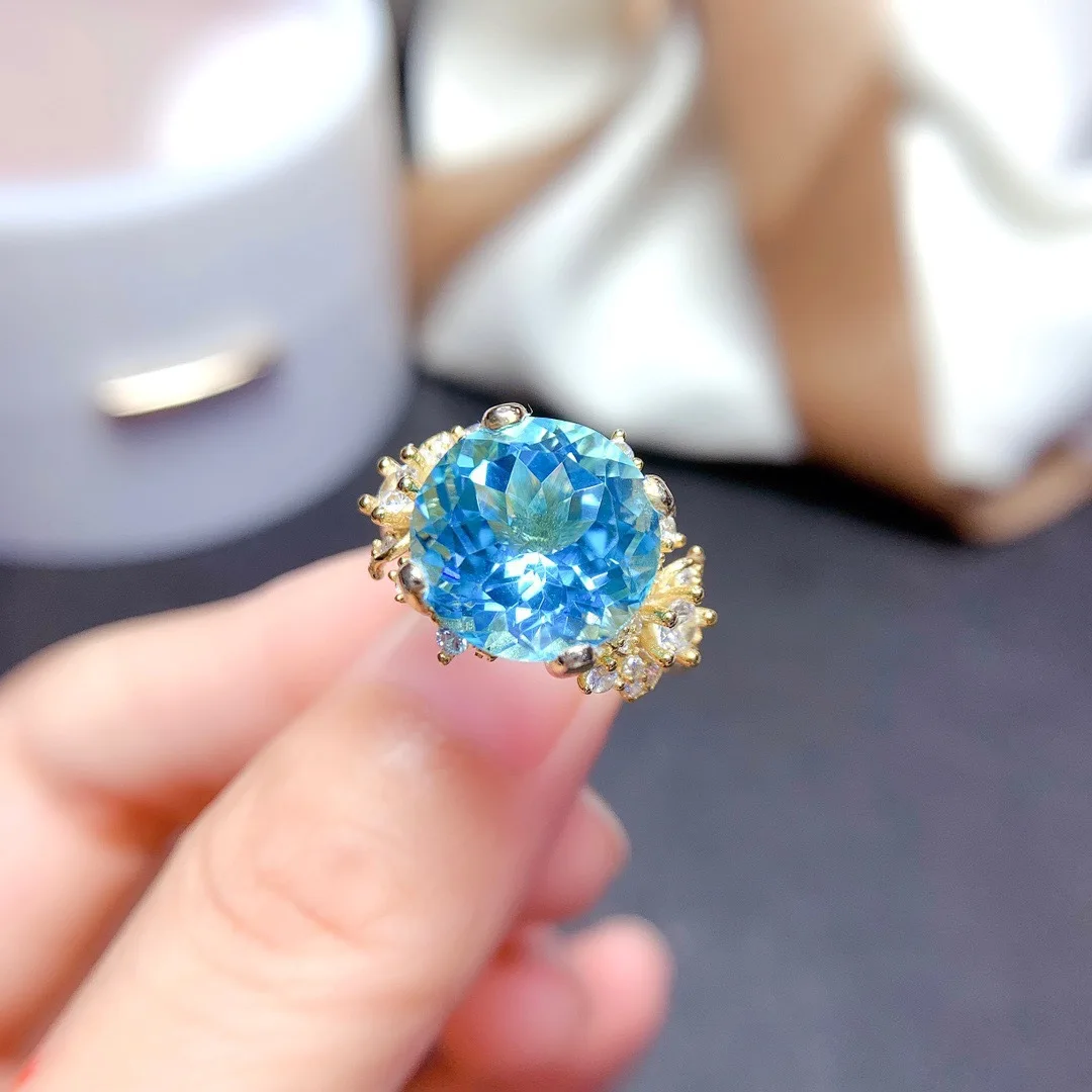 

100% 925 Silver Ring Origin Blue Sapphire Jewelry for Women Anillos De Wedding Bands Sapphire Gemstone Anel Females Girls Box