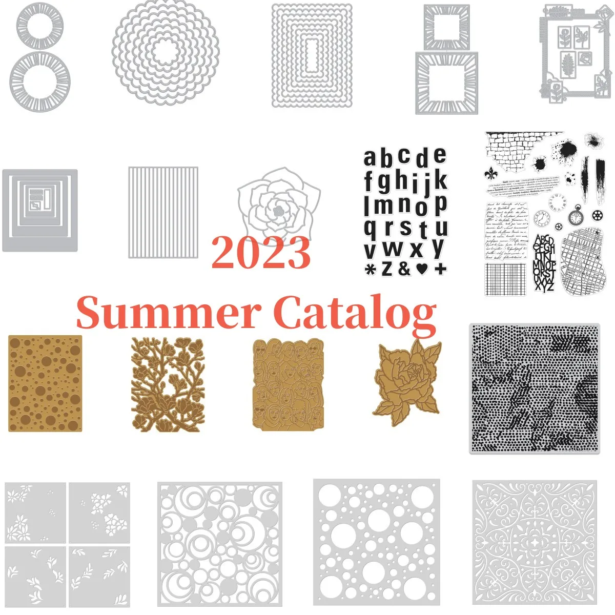 

Flower Butterfly 2023 Summer Catalog Metal Cutting Dies Stamps Stencil Hot Foil for Making Card Scrapbook Paper Album Diy Craft