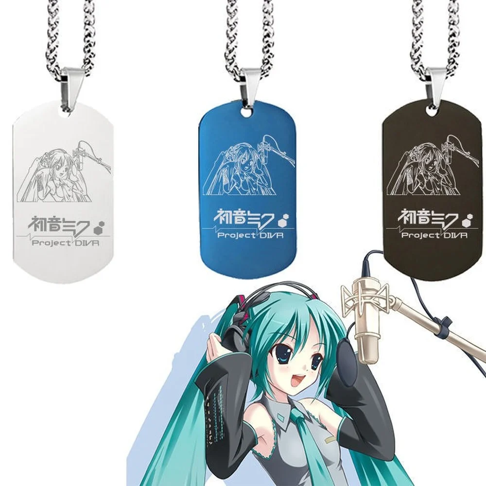 

Милые аниме Hatsune ожерелье Мику Лук фанаты аниме аксессуары титановая сталь кулон военный бренд игрушка ювелирные изделия милый подарок