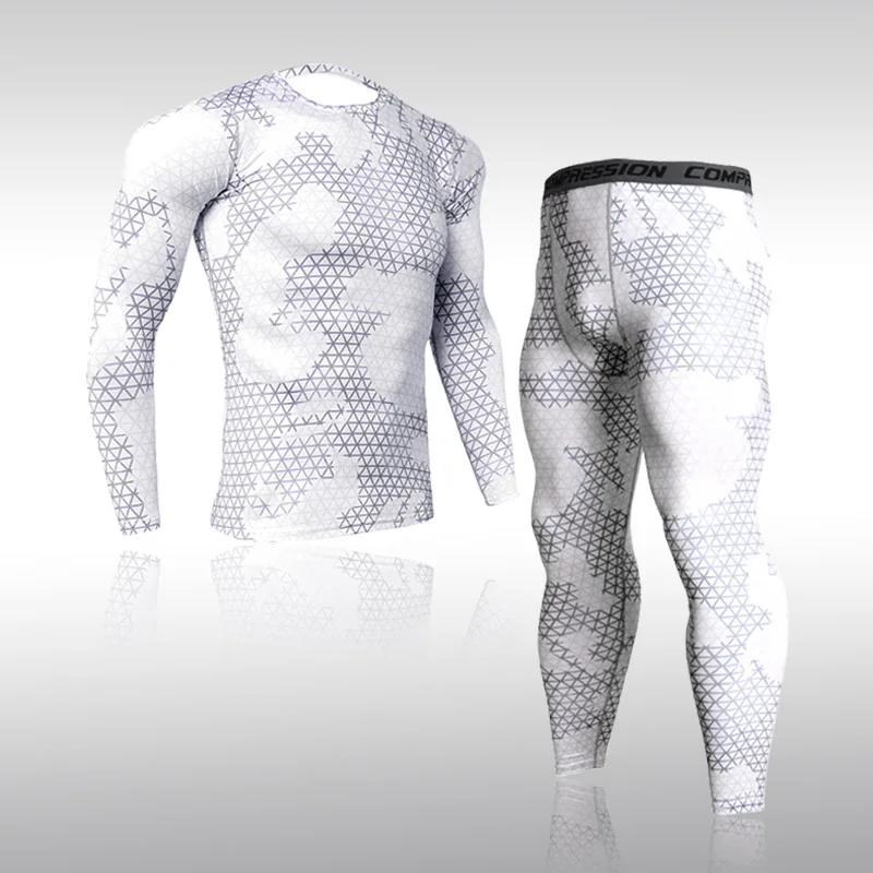 

Men's Thermal Underwear Set MMA Tactics Fitness Leggings Base Compression Sports Suit Underwear Long Johns Men Clothing Brand