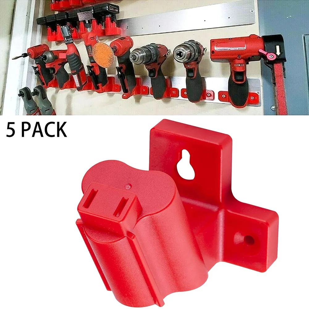 

5 Pcs Bracket For Milwaukee M12 Tool Hanger New With Screws Red ABS+PC Tool Holder Light Equipment Tools Parts