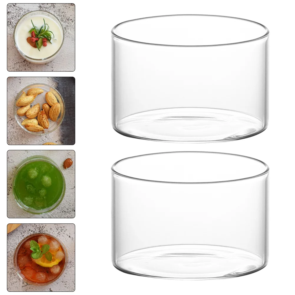 

Glass Bowl Cups Dessert Bowls Pudding Ice Cream Clear Yogurt Containers Serving Cup Custard Reusable Glasses Candy Salad