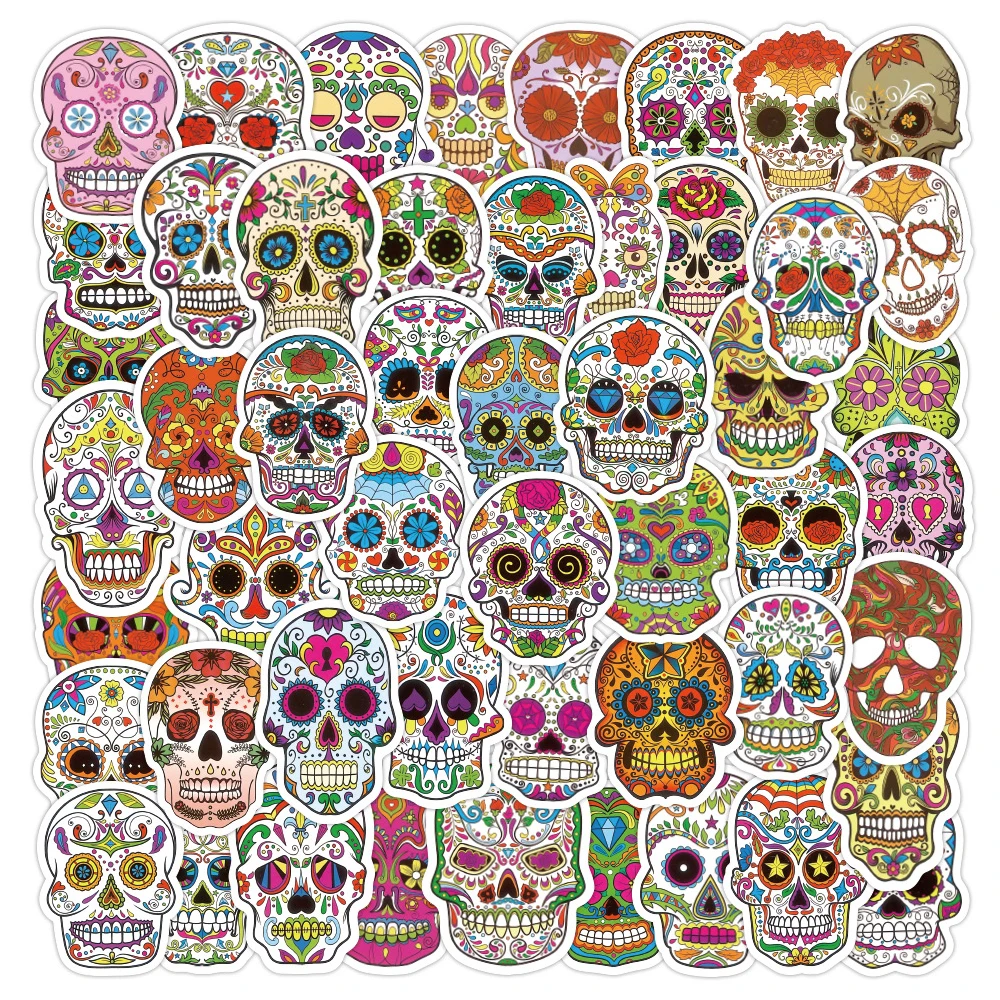 

10/30/50PCS Funny Art Skull Stickers Kids Toys DIY Laptop Phone Notebook Skateboard Cartoon Sticker Graffiti Decals Wholesale