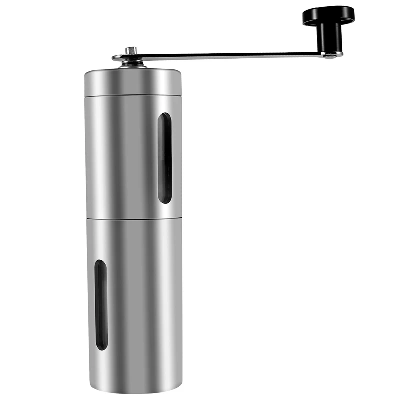 

New Manual Coffee Grinder With Adjustable Setting - Conical Burr Mill & Brushed Stainless Steel - Burr Coffee Grinder For Aeropr