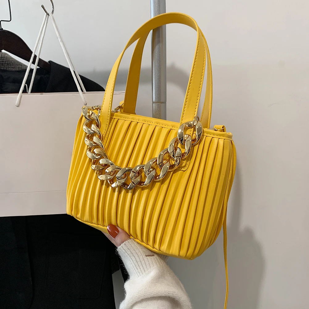 

Дизайнерская сумка через плечо, женская сумка-тоут на цепочке, сумка на молнии, плиссированная Универсальная роскошная сумка, Повседневная ...