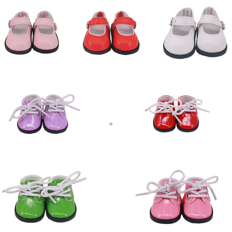 

Fashion 5cm Flat Base Shoes For 14.5 Inch American New Born Baby Doll Accessories For Our Generation Girl Toy Figurine