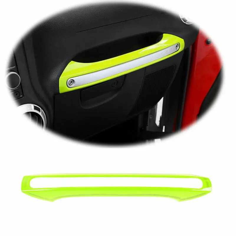 

For Jeep Wrangler JK 2011-2017 Green Dashboard Copilot Handle Frame Trim Cover