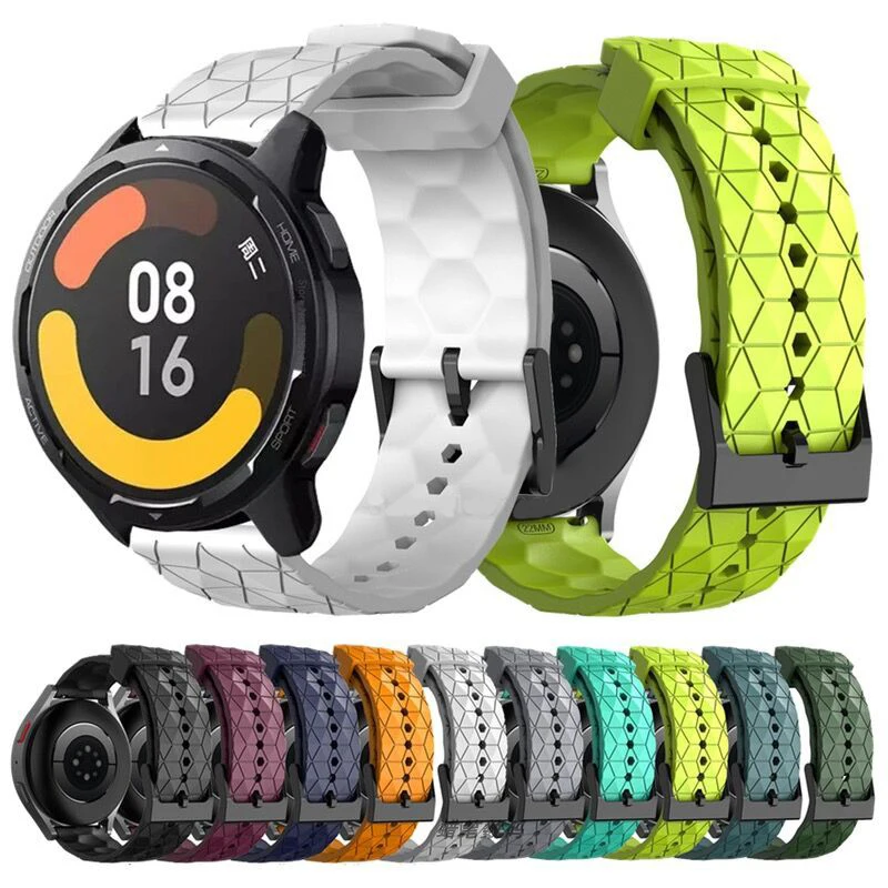 Ремешок силиконовый для Xiaomi Watch s1/s1 Active, спортивный цветной браслет с рисунком футбольного мяча, аксессуары для наручных часов, 22 мм