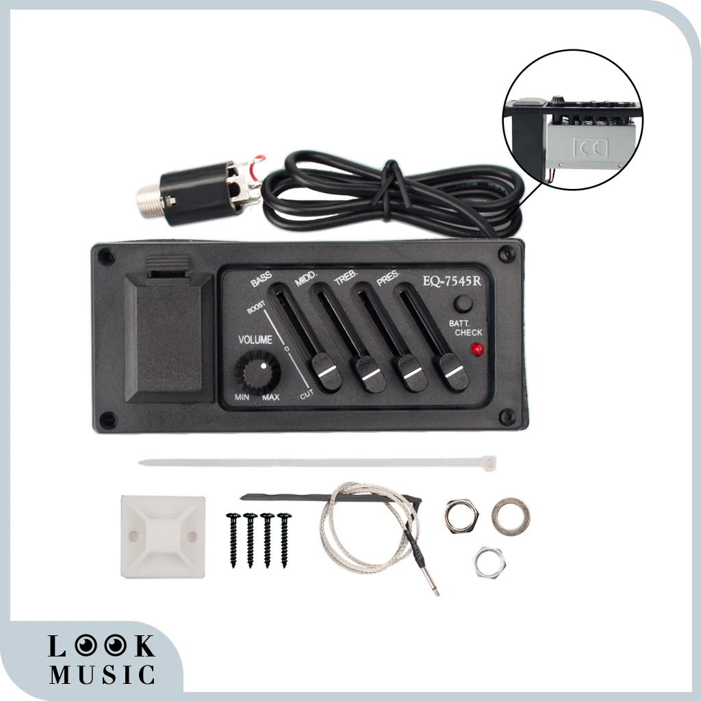 4-полосный предусилитель для акустической гитары усилитель эквалайзера