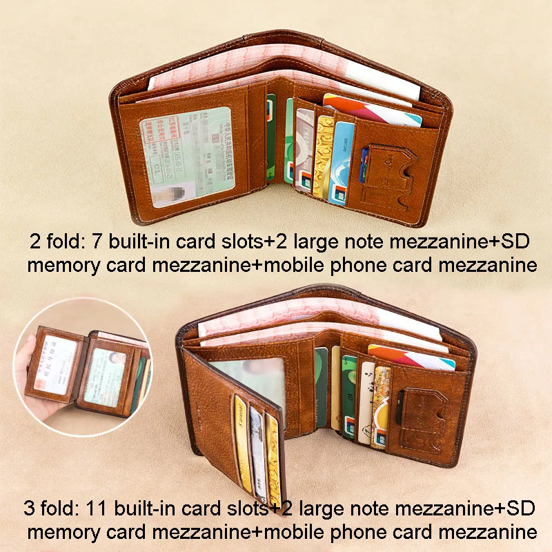 Мужской бумажник кожа многофункциональный ультратонкий с зажимом для ID-карт