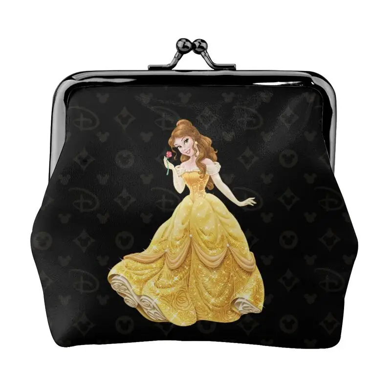 

Disney Brand Bag New Woman Cartoon Print Leather Kiss Lock Coin Purse Design Short Wallet High Quality Girl Clutch Card Holder