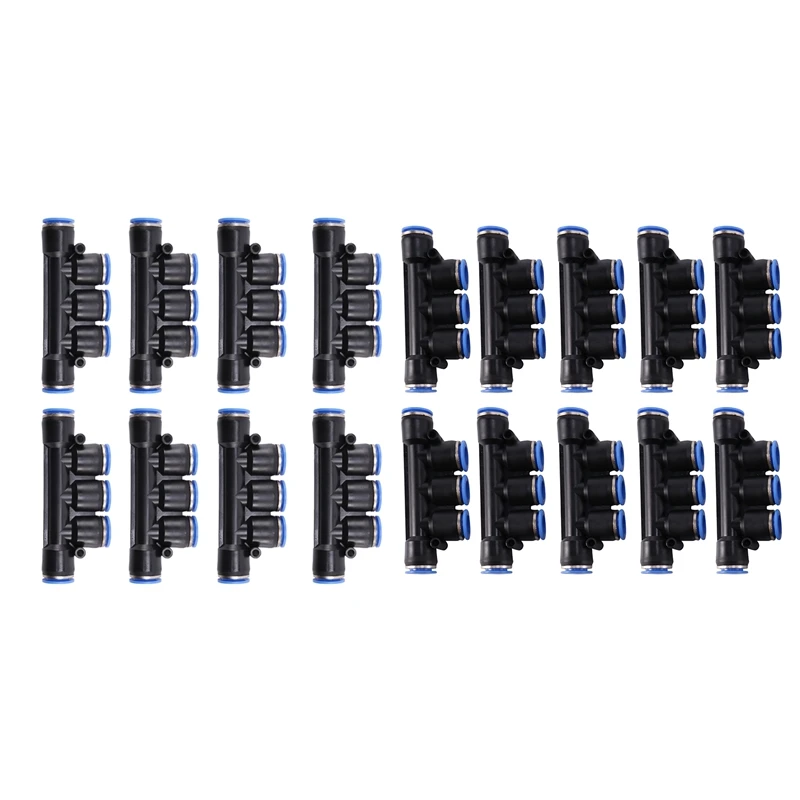 

Pk-12Mm Pneumatic Five-Way Hose Plastic Connector Quick Plug Connector Push In For Air / Water Pipe